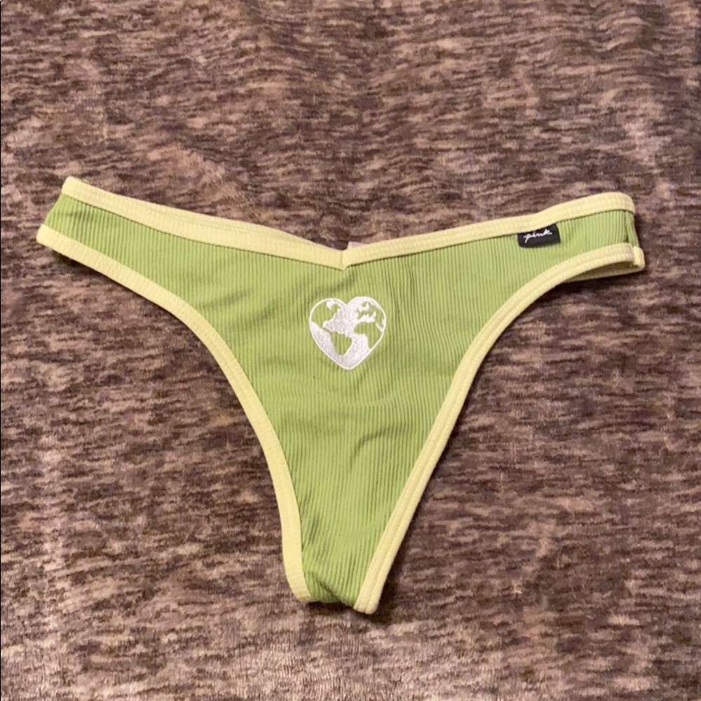 VS Pink Green Earth Planet Heart Panty Thong